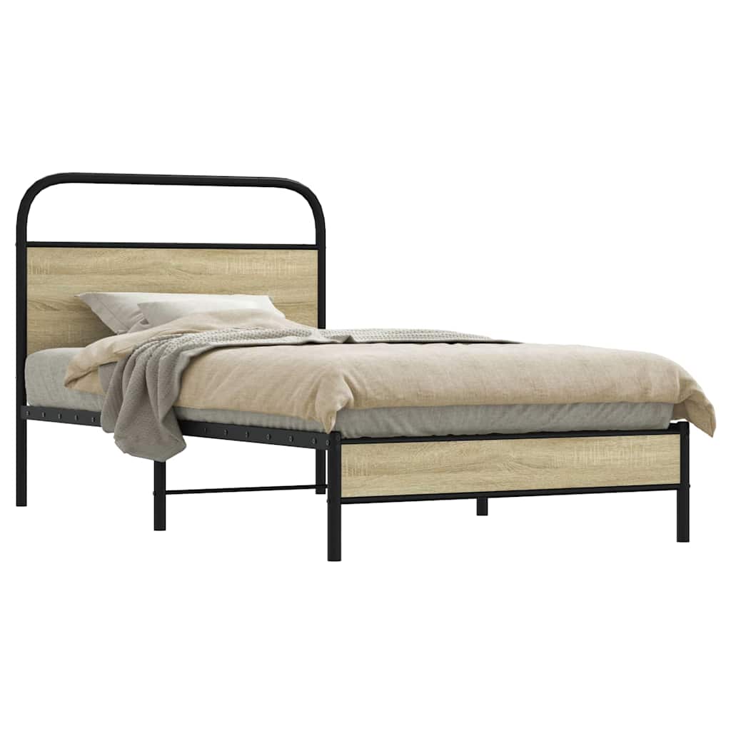 sengeramme 100x190 cm uden madras konstrueret træ sonoma-eg