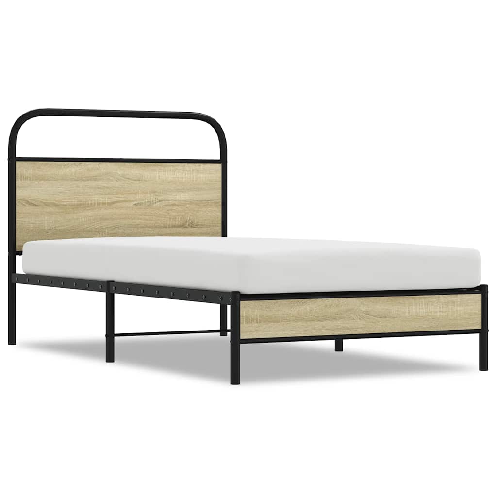 sengeramme 107x203 cm uden madras konstrueret træ sonoma-eg