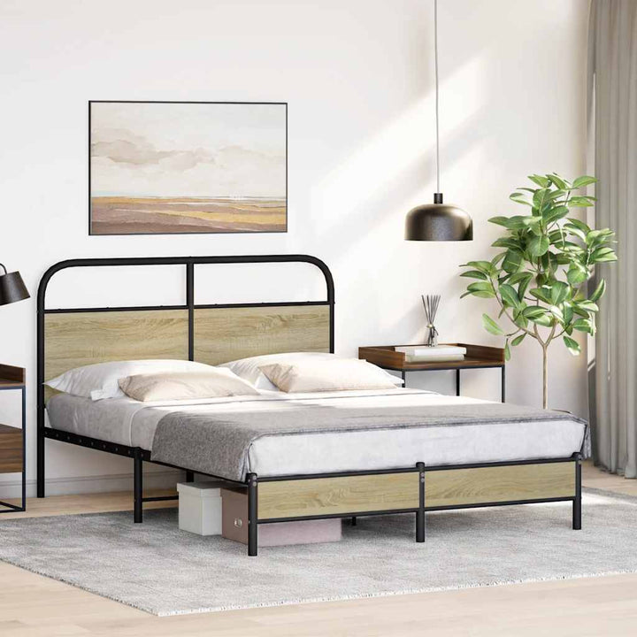 sengeramme 120x190 cm uden madras konstrueret træ sonoma-eg