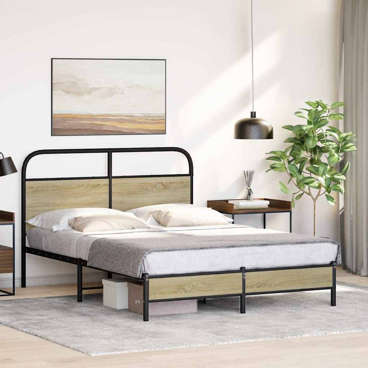 sengeramme 120x200 cm uden madras konstrueret træ sonoma-eg