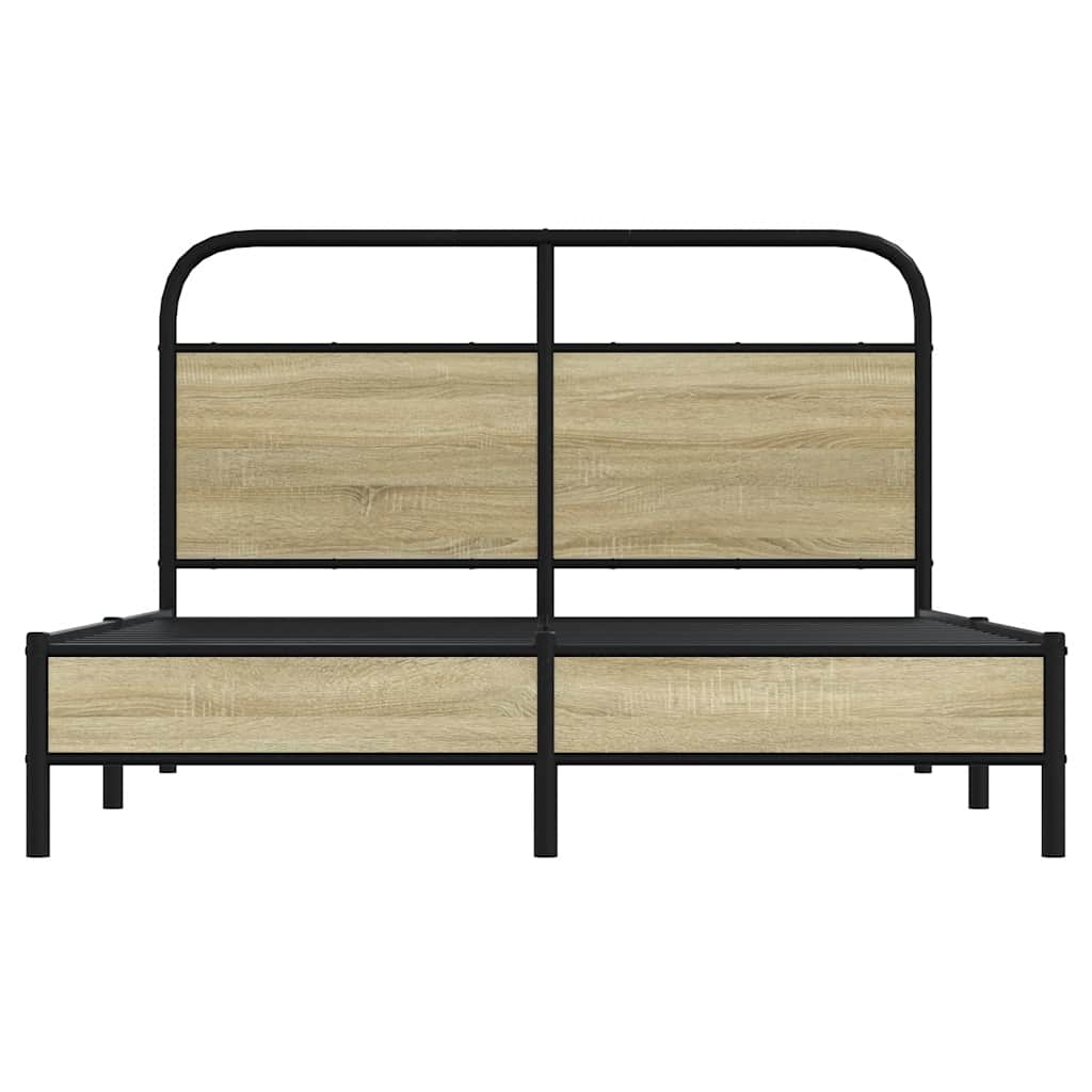 sengeramme 135x190 cm uden madras konstrueret træ sonoma-eg