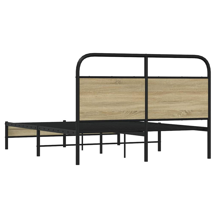 sengeramme 135x190 cm uden madras konstrueret træ sonoma-eg