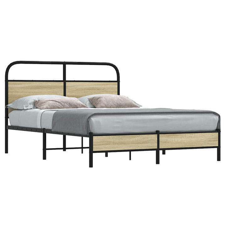 sengeramme 140x190 cm uden madras konstrueret træ sonoma-eg