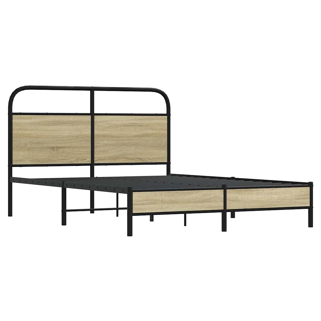 sengeramme 140x200 cm uden madras konstrueret træ sonoma-eg