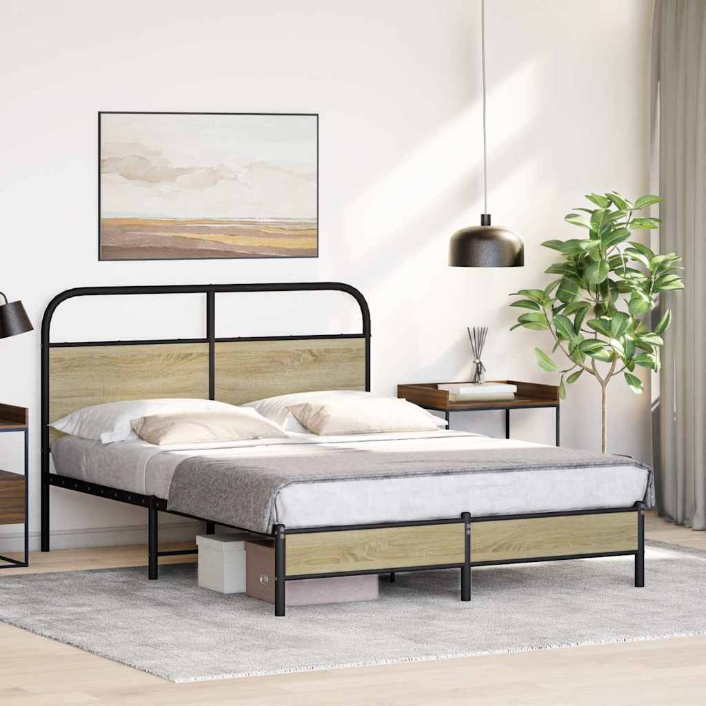 sengeramme 140x200 cm uden madras konstrueret træ sonoma-eg