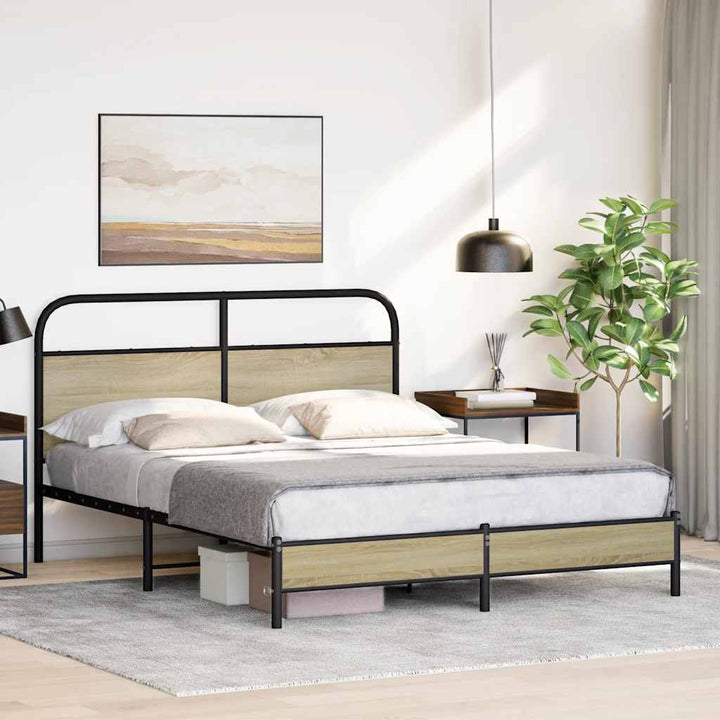 sengeramme 160x200 cm uden madras konstrueret træ sonoma-eg