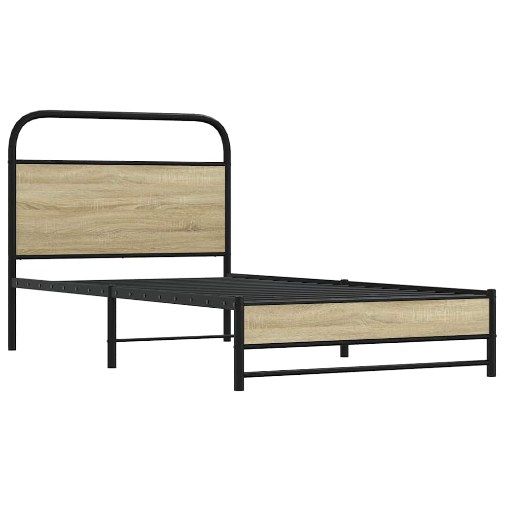 sengeramme 90x200 cm uden madras konstrueret træ sonoma-eg