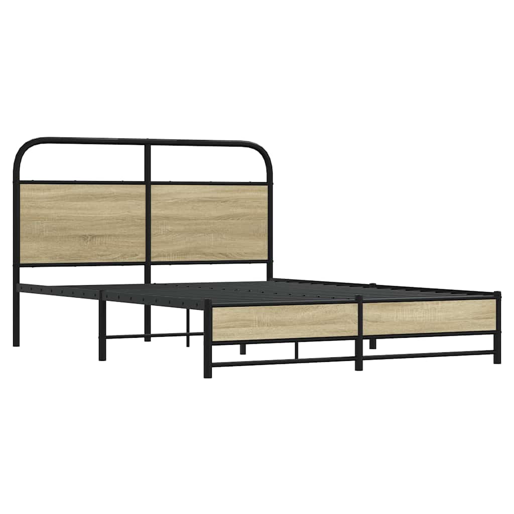 sengeramme 135x190 cm uden madras konstrueret træ sonoma-eg