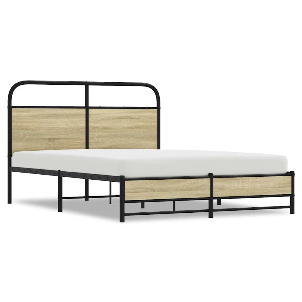 sengeramme 140x200 cm uden madras konstrueret træ sonoma-eg