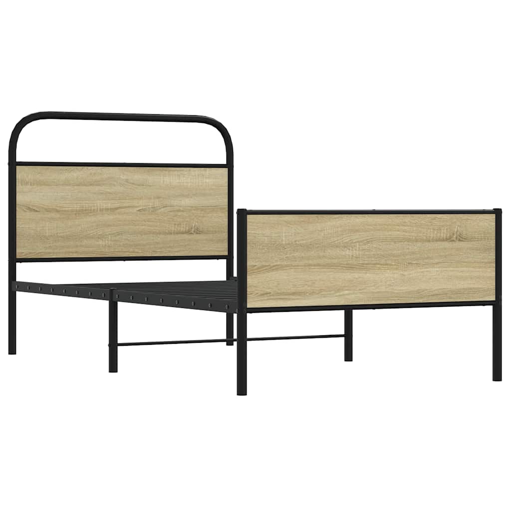 sengeramme 90x200 cm uden madras konstrueret træ sonoma-eg