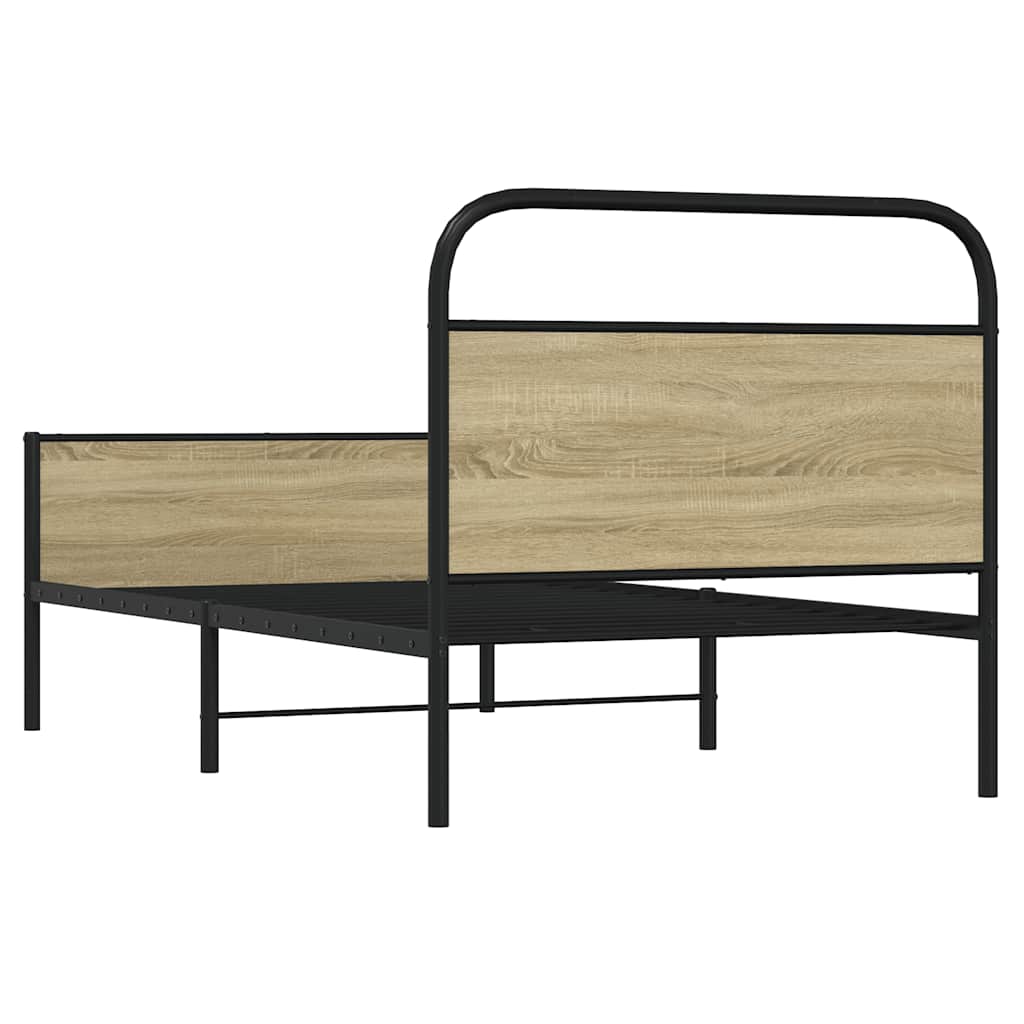 sengeramme 90x200 cm uden madras konstrueret træ sonoma-eg