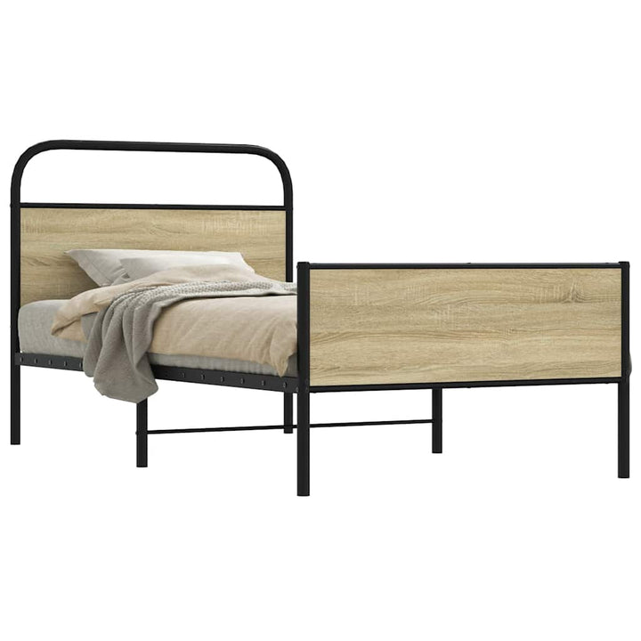 sengeramme 90x200 cm uden madras konstrueret træ sonoma-eg