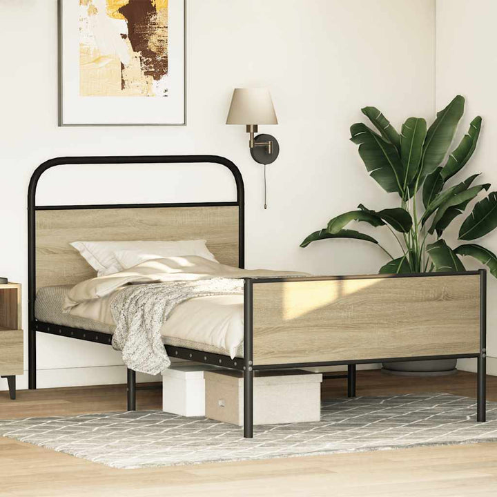 sengeramme 100x190 cm uden madras konstrueret træ sonoma-eg