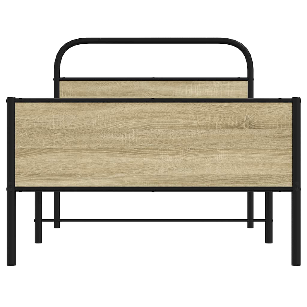 sengeramme 107x203 cm uden madras konstrueret træ sonoma-eg