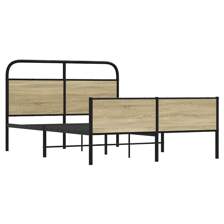 sengeramme 135x190 cm uden madras konstrueret træ sonoma-eg