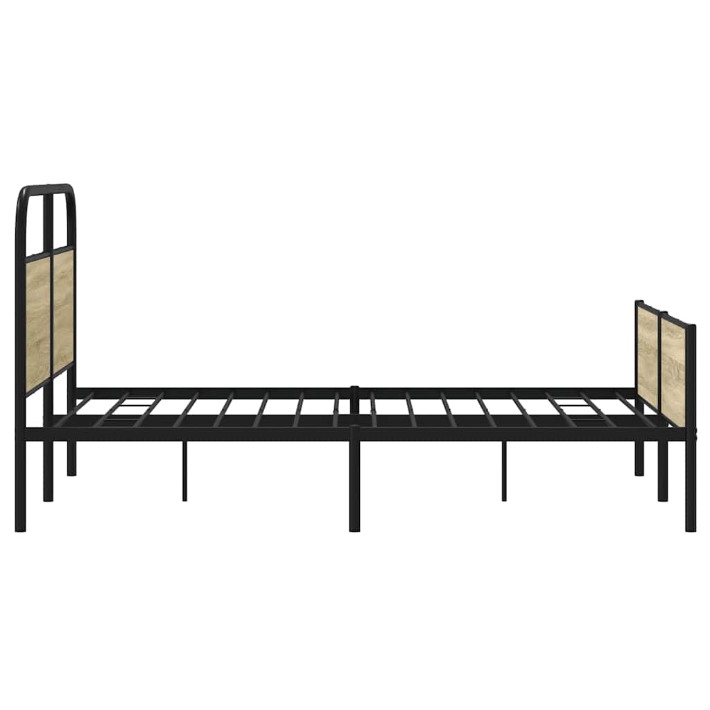 sengeramme 135x190 cm uden madras konstrueret træ sonoma-eg