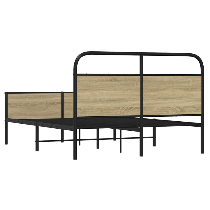 sengeramme 135x190 cm uden madras konstrueret træ sonoma-eg