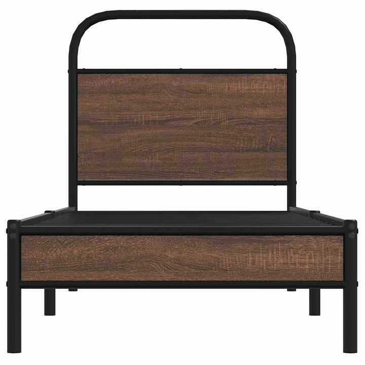 sengeramme 75x190 cm uden madras konstrueret træ brunt eg
