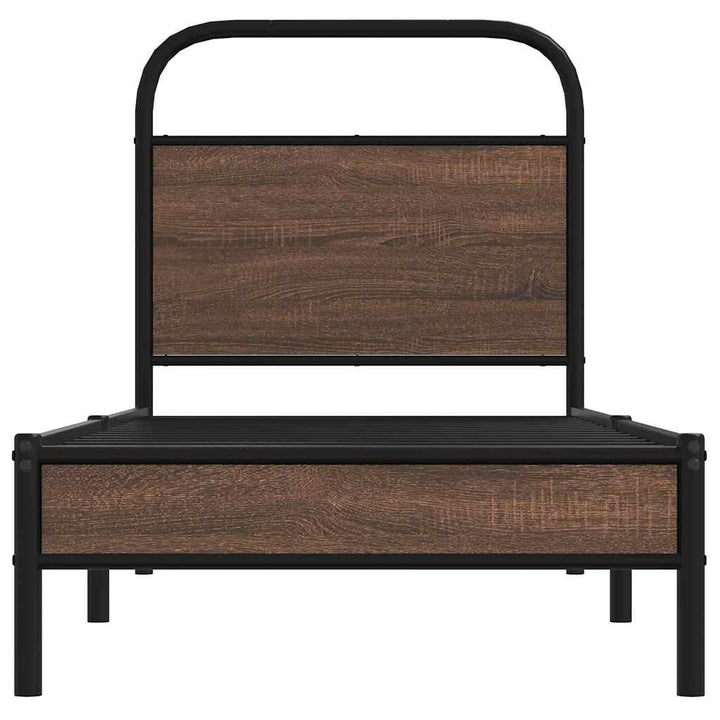 sengeramme 80x200 cm uden madras konstrueret træ brunt eg