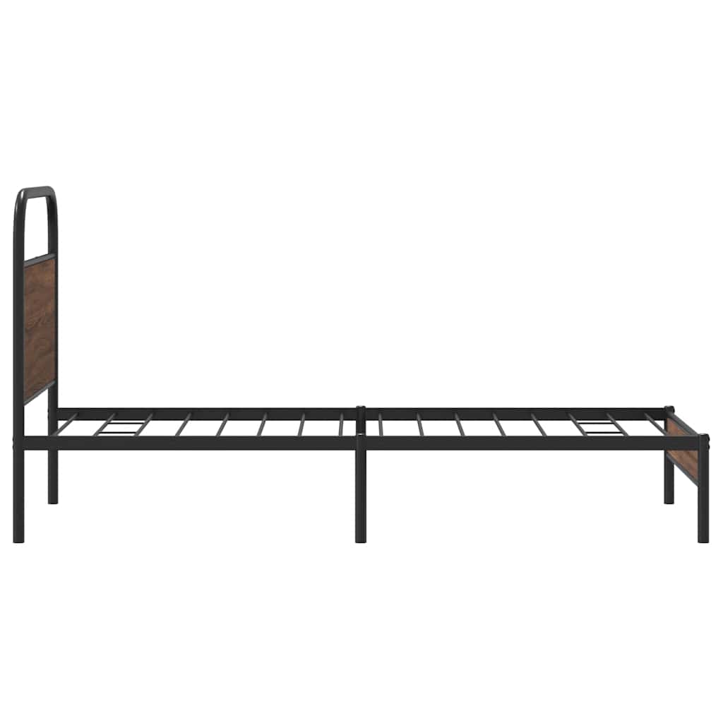 sengeramme 90x190 cm uden madras konstrueret træ brunt eg