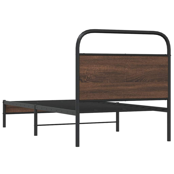 sengeramme 90x190 cm uden madras konstrueret træ brunt eg