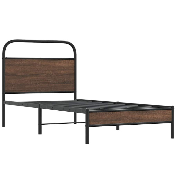 sengeramme 90x200 cm uden madras konstrueret træ brunt eg