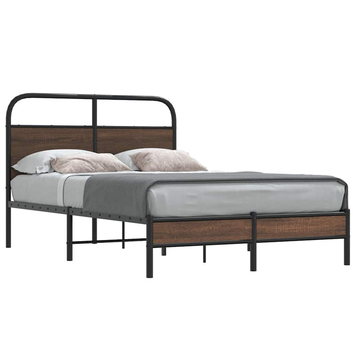sengeramme 120x200 cm uden madras konstrueret træ brunt eg
