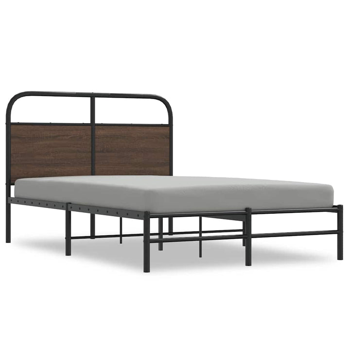 sengeramme 135x190 cm uden madras konstrueret træ brunt eg