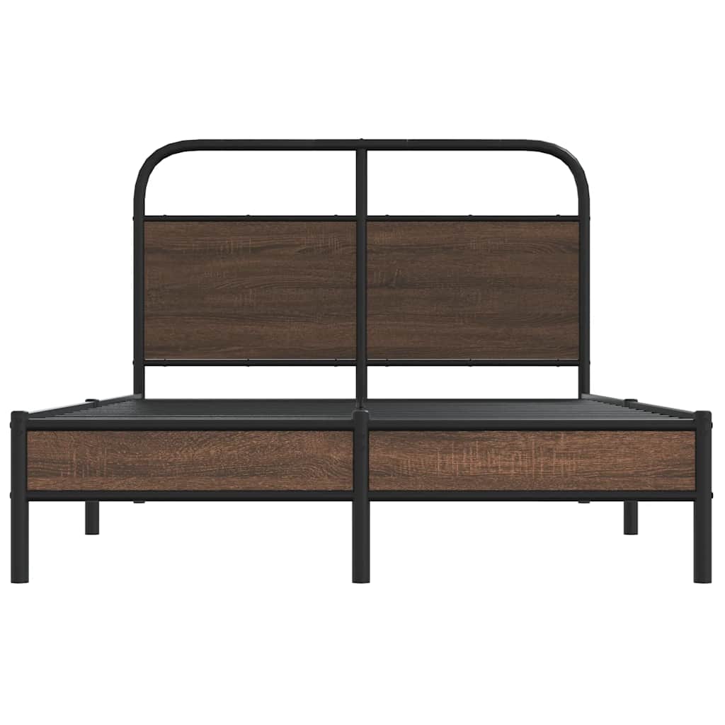sengeramme 135x190 cm uden madras konstrueret træ brunt eg