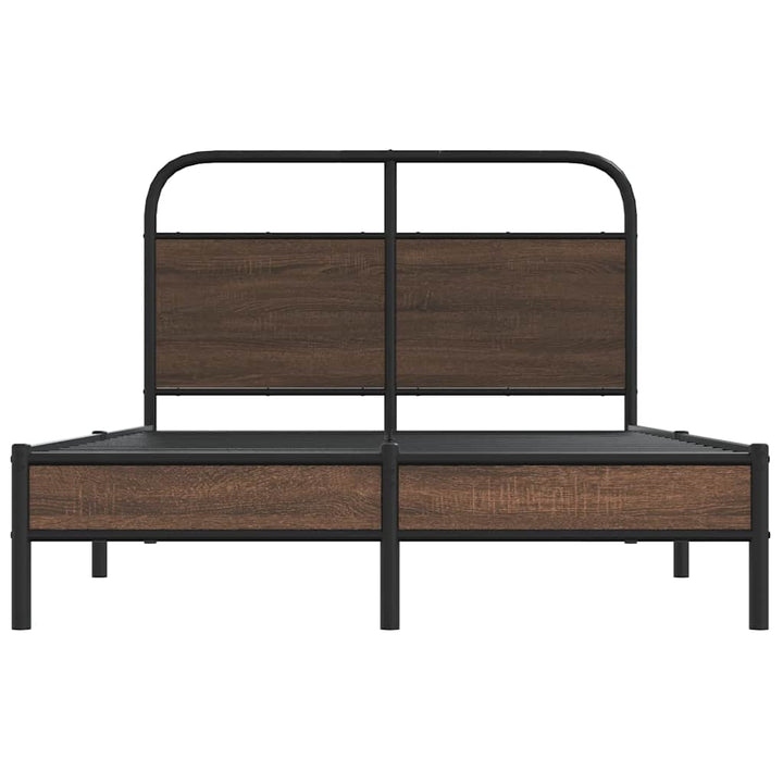 sengeramme 135x190 cm uden madras konstrueret træ brunt eg