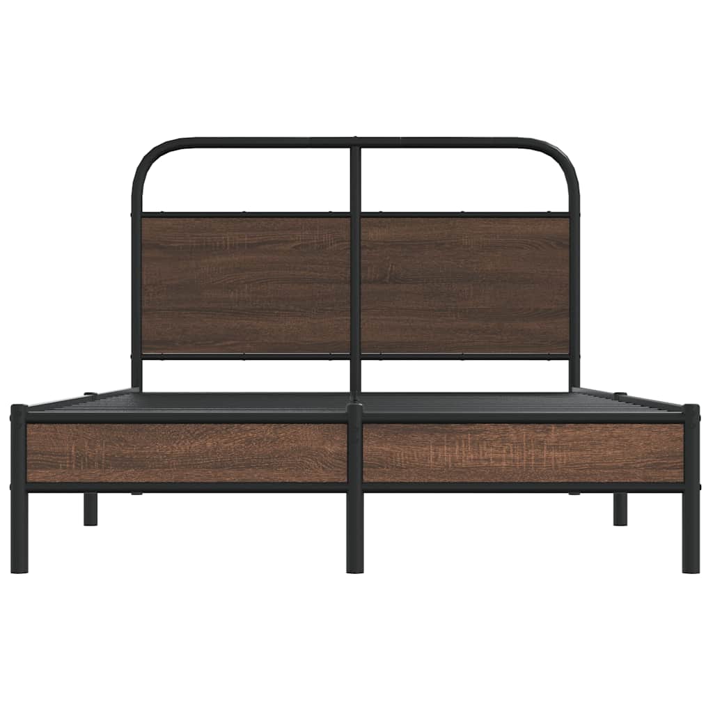 sengeramme 140x200 cm uden madras konstrueret træ brunt eg