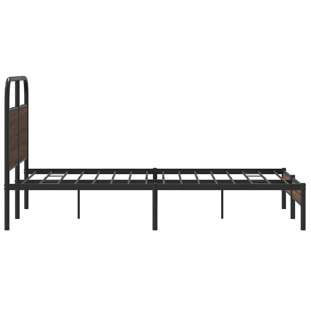 sengeramme 140x200 cm uden madras konstrueret træ brunt eg