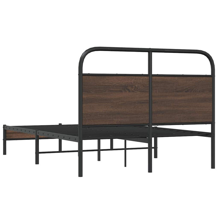 sengeramme 140x200 cm uden madras konstrueret træ brunt eg