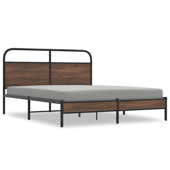 sengeramme 150x200 cm uden madras konstrueret træ brunt eg