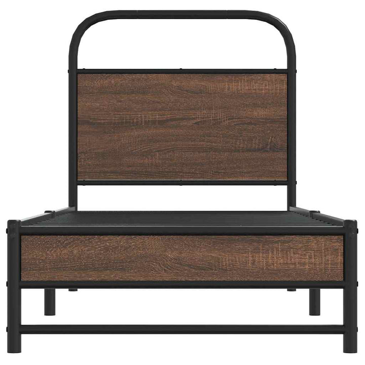 sengeramme 80x200 cm uden madras konstrueret træ brunt eg