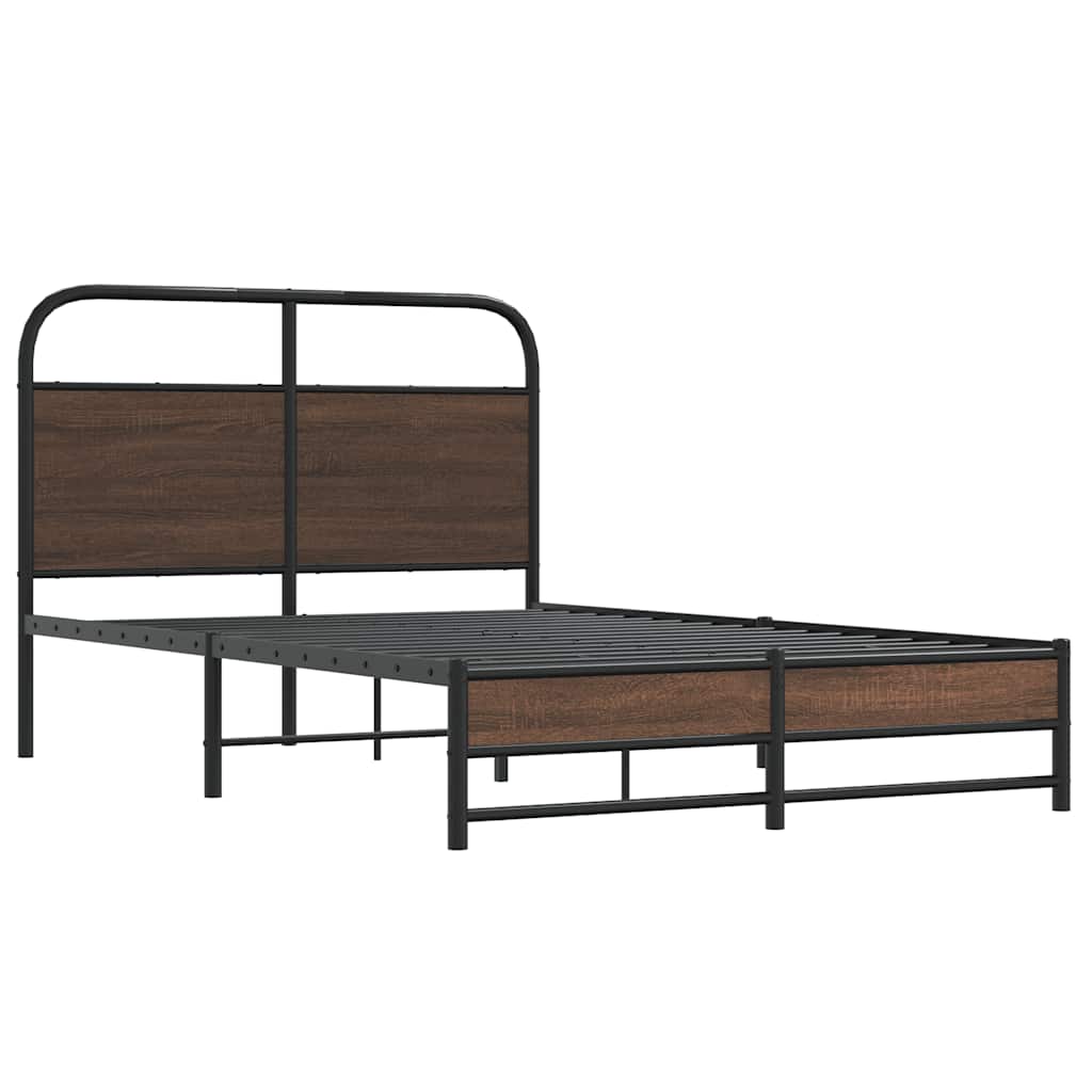 sengeramme 120x190 cm uden madras konstrueret træ brunt eg