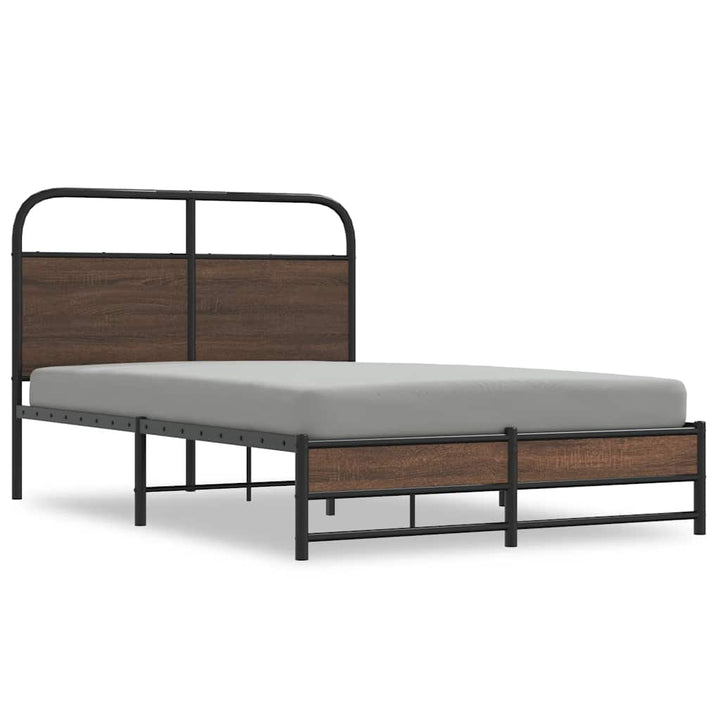 sengeramme 135x190 cm uden madras konstrueret træ brunt eg