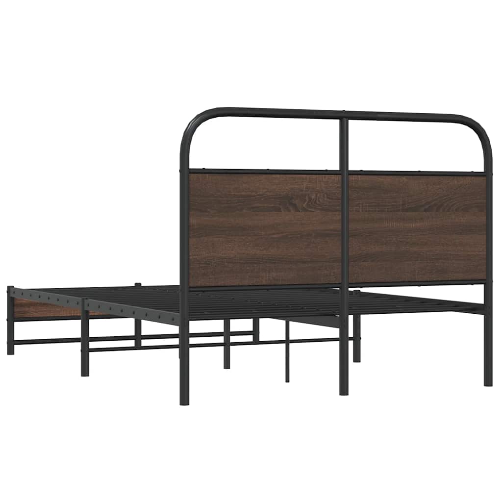 sengeramme 135x190 cm uden madras konstrueret træ brunt eg