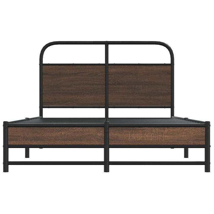 sengeramme 140x190 cm uden madras konstrueret træ brunt eg