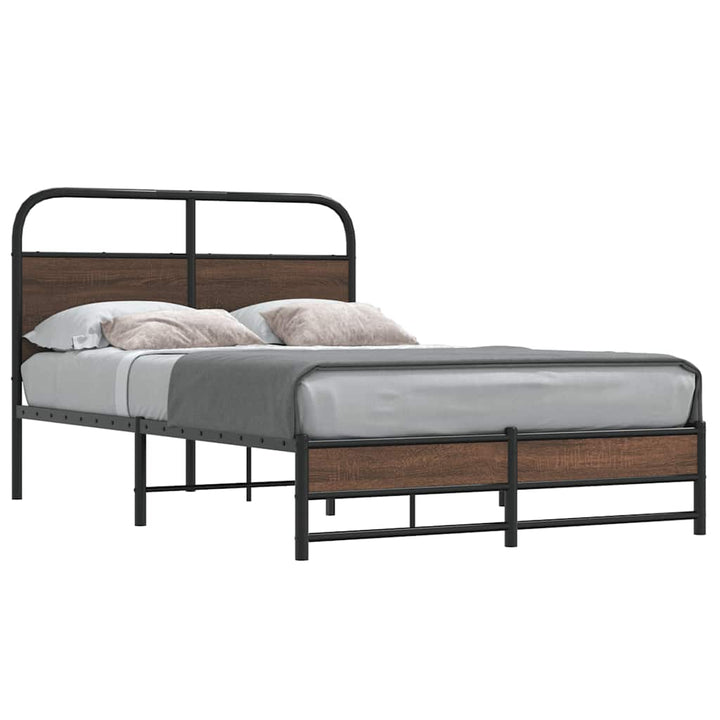 sengeramme 140x190 cm uden madras konstrueret træ brunt eg