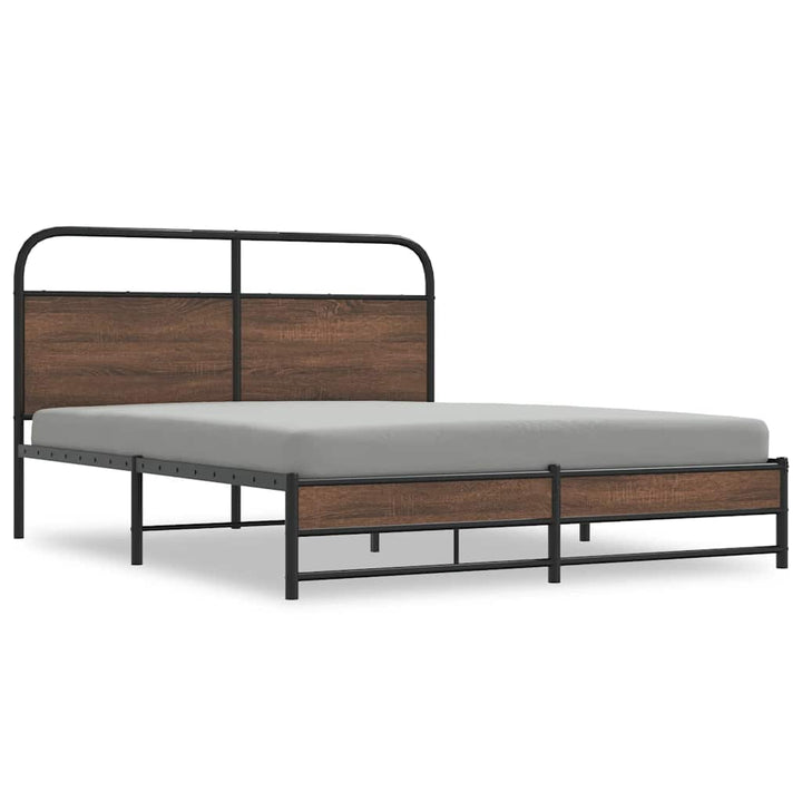 sengeramme 150x200 cm uden madras konstrueret træ brunt eg
