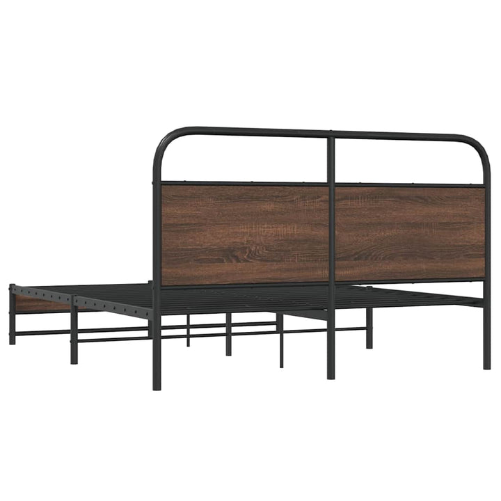 sengeramme 150x200 cm uden madras konstrueret træ brunt eg