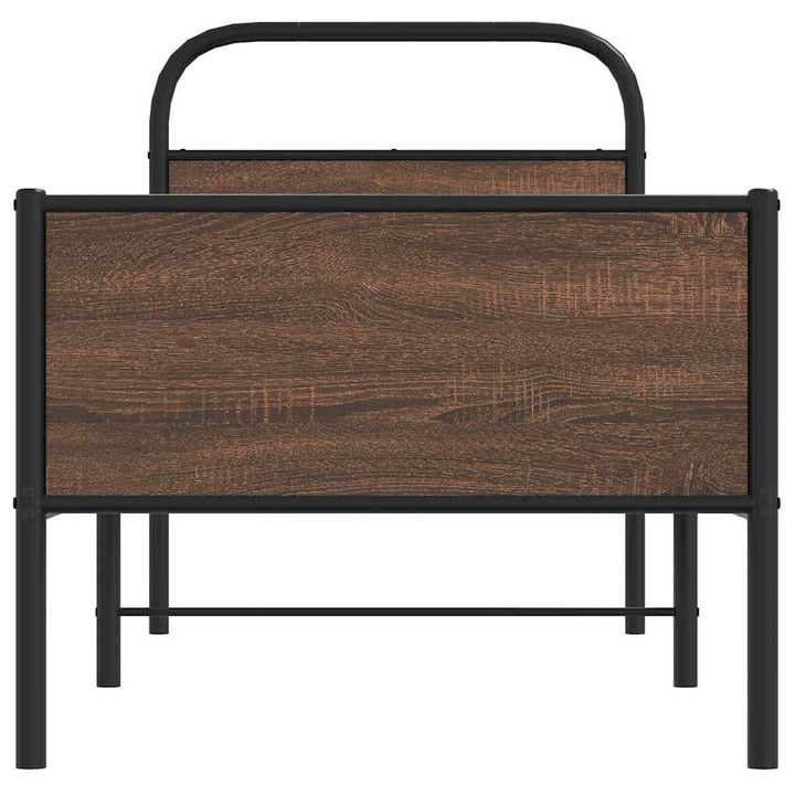 sengeramme 75x190 cm uden madras konstrueret træ brunt eg