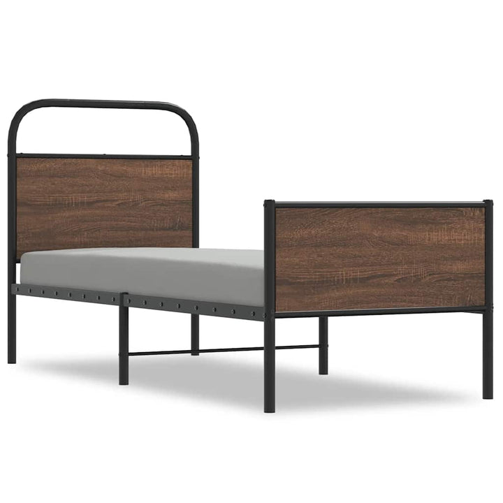 sengeramme 80x200 cm uden madras konstrueret træ brunt eg