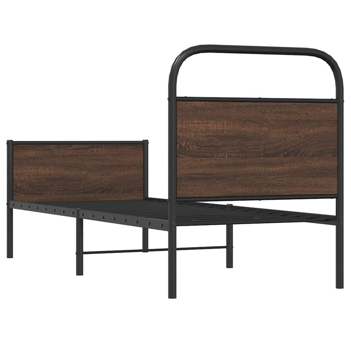 sengeramme 80x200 cm uden madras konstrueret træ brunt eg