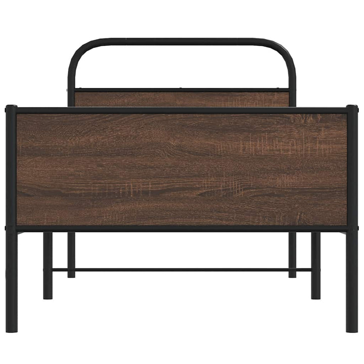 sengeramme 90x190 cm uden madras konstrueret træ brunt eg