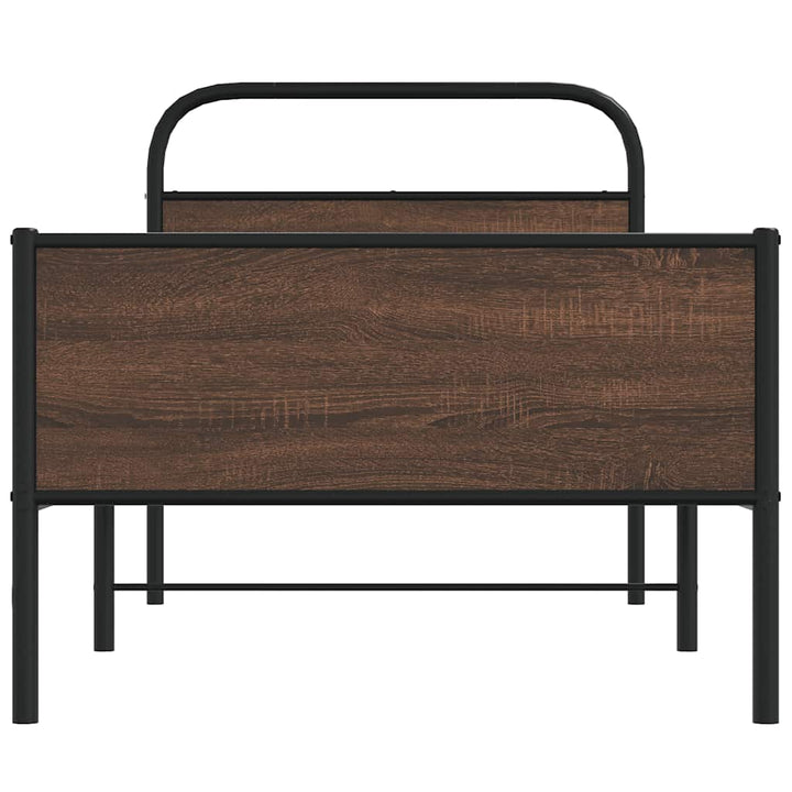 sengeramme 100x200 cm uden madras konstrueret træ brunt eg