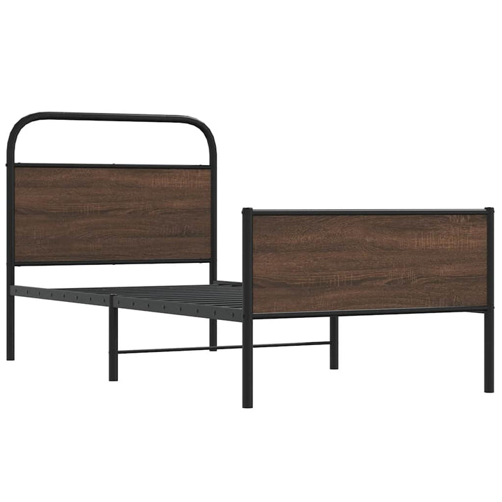 sengeramme 107x203 cm uden madras konstrueret træ brunt eg