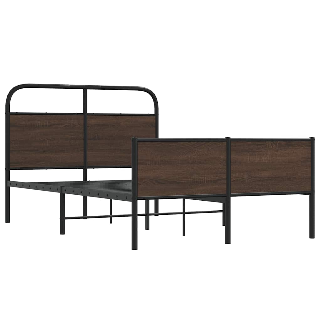 sengeramme 135x190 cm uden madras konstrueret træ brunt eg