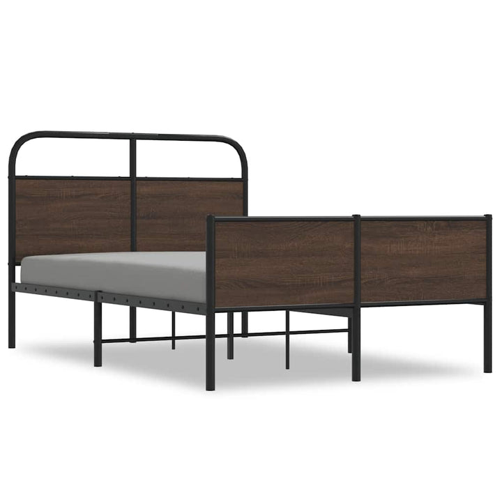 sengeramme 140x190 cm uden madras konstrueret træ brunt eg